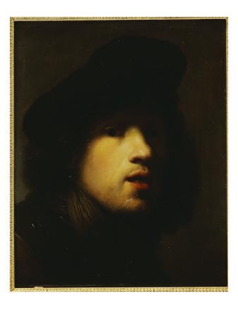 Foto Portrait of the Artist, Head and Shoulders, in a Black Beret and a Gorget, Rembrandt van Rijn - Laminas foto 460304