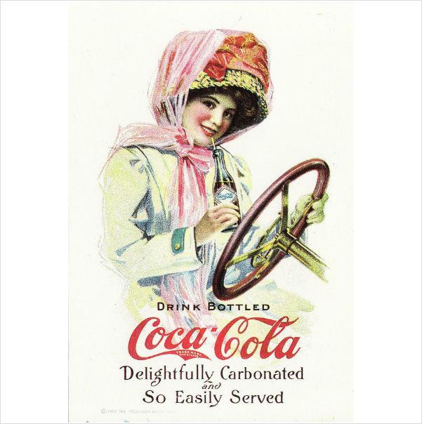 Foto Postcard Advert Coca Cola 1910 Advertisement Lady Car Driver Bonnet Hat Coke foto 758642