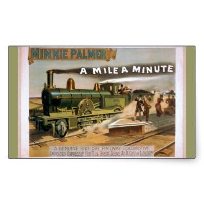 Foto Poster del vintage - Minnie Palmer, una milla por Rectangular Pegatina foto 380359