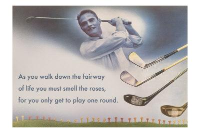 Foto Premium Poster Golf Clubs and Adage, 61x41 in. foto 970908