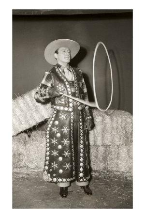 Foto Premium Poster Trick Roper in Leather Vest and Chaps, 61x41 in. foto 685576