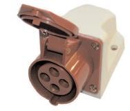 Foto Pro-Elec 415V Red 5 Pin 32A Wall Mount Socket IP44