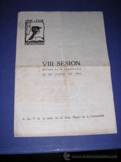Foto programa cine club universitario viii sesion 23 junio 1950 barcel foto 183254