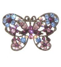 Foto Prudence broche de mariposa de cristal rosa azul de hematites foto 504943