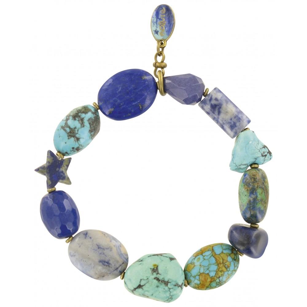 Foto Pulsera Ajustable Piedras Azules Everblue