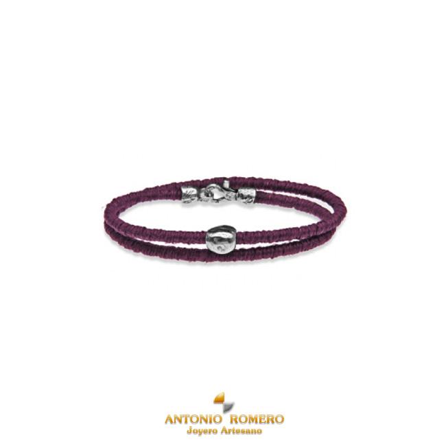 Foto Pulsera Plata de Palo Summertime yute granate c31g