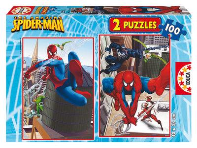 Foto Puzzle De 2x100 Piezas Spiderman De Marvel De Puzzles Educa Borras 8-13672 foto 430934