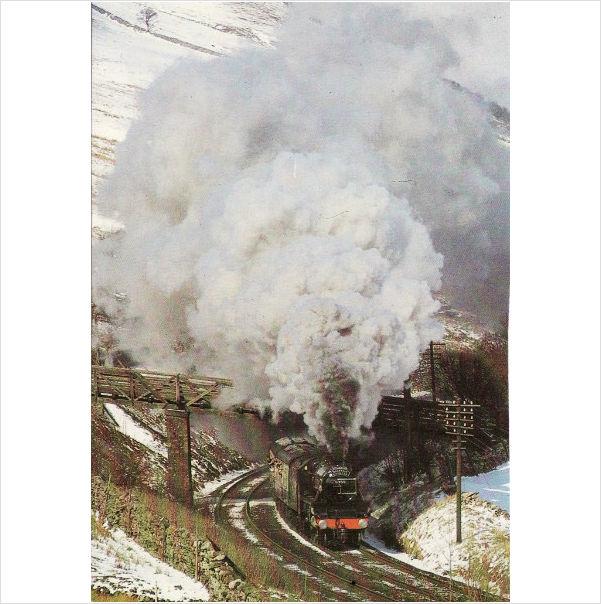 Foto Railway postcard lms black 5 5305 ais gill stanier 4-6-0 loco settle & carlisle