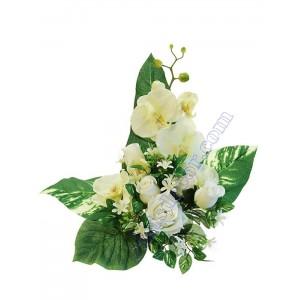 Foto Ramo flores artificiales rosas y orquideas