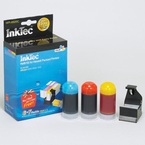 Foto Recarga InkTec para cartuchos HP 920 y 920XL. 3 Colores. 20ml x 3