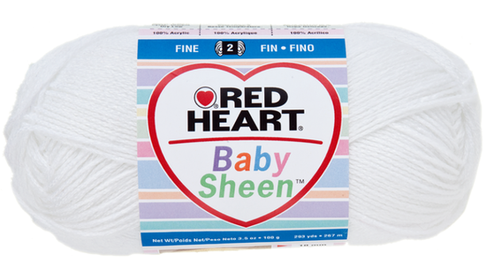 Foto Red Heart Baby Sheen Yarn - White foto 893169