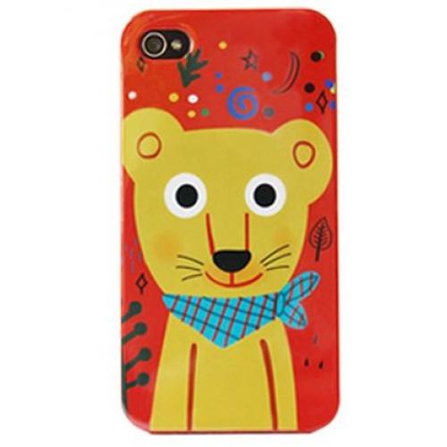 Foto Red painted shell iPhone 4, 4S case with cartoon lion foto 165470