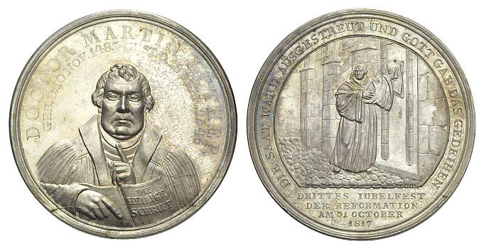 Foto Reformation Martin Luther, Religion und Ethik Ar-Medaille 1817