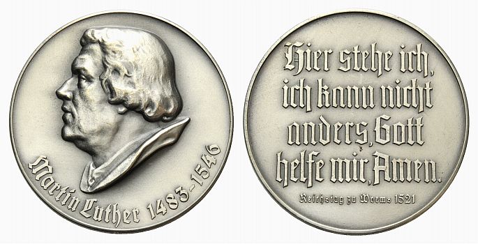Foto Reformation Martin Luther, Religion und Ethik Ar-Medaille o Jahr( 1983