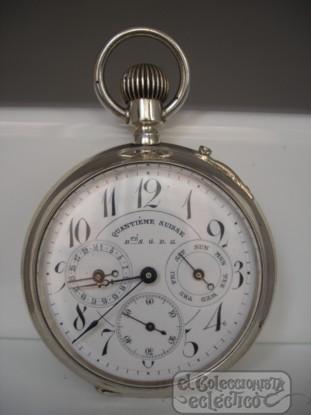 Foto reloj de bolsillo. plata. gran complicación. años 30. suiza foto 34701