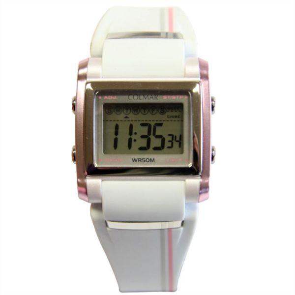 Foto Reloj digial Colmar 2194BR color blanco con detalles rosas unisex