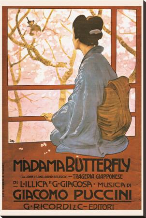 Foto Reproducción en lienzo de la lámina Puccini, Madama Butterfly de Leopoldo Metlicovitz, 112x74 in. foto 949326