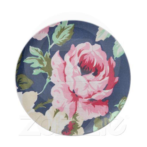 Foto Rosas rosados florales del vintage elegante y romá Plato Para Fiesta foto 587039