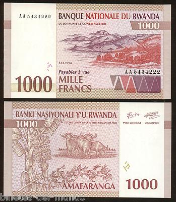 Foto Ruanda Rwanda 1000 Francs 1994 Pick 24 Sc Unc foto 435023