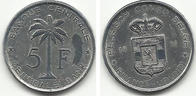 Foto Ruanda-urundi - 5 Francs - 1956-db - 00504 foto 435013