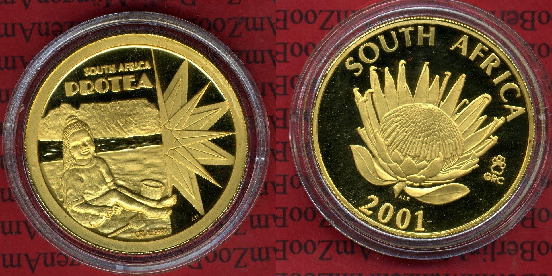 Foto Süd Afrika 1 Unze Protea Gold m Mintmark 2001 foto 142303