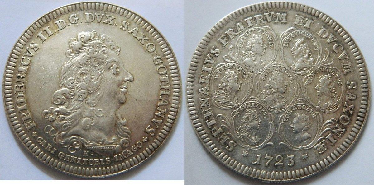 Foto Sachsen-Gotha Altenburg Taler / Familientaler 1723 Rr foto 751809
