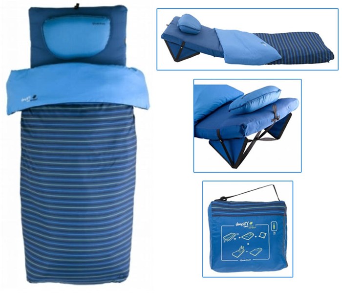 Foto saco de dormir con colchón 15º quechua sleepin' bed camp confort azul rayado sleepin' bed camp comodidad - azul rayado foto 420522