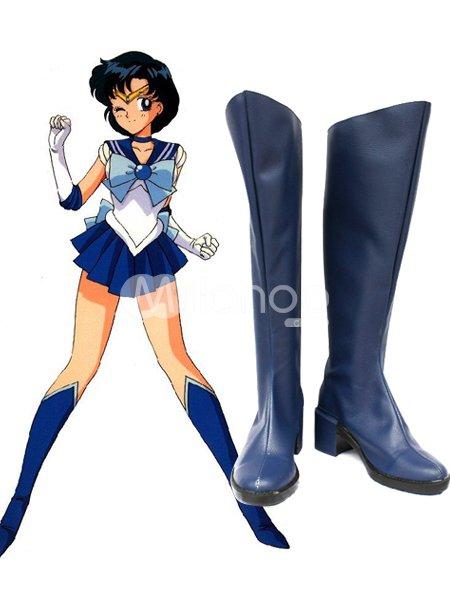 Foto Sailor Moon Ami Mizuno imitado Zapatos de cuero cosplay de goma foto 116143