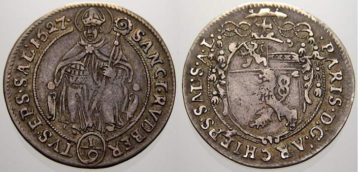 Foto Salzburg, Erzbistum 1/9 Taler 1627