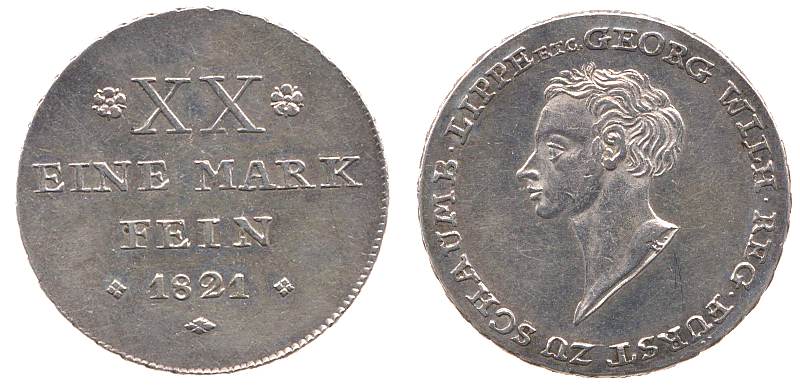 Foto Schaumburg-Lippe 1/2 Taler 1821
