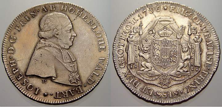 Foto Schlesien-Breslau, Bistum 1/2 Konv -Taler 1796 K foto 164158