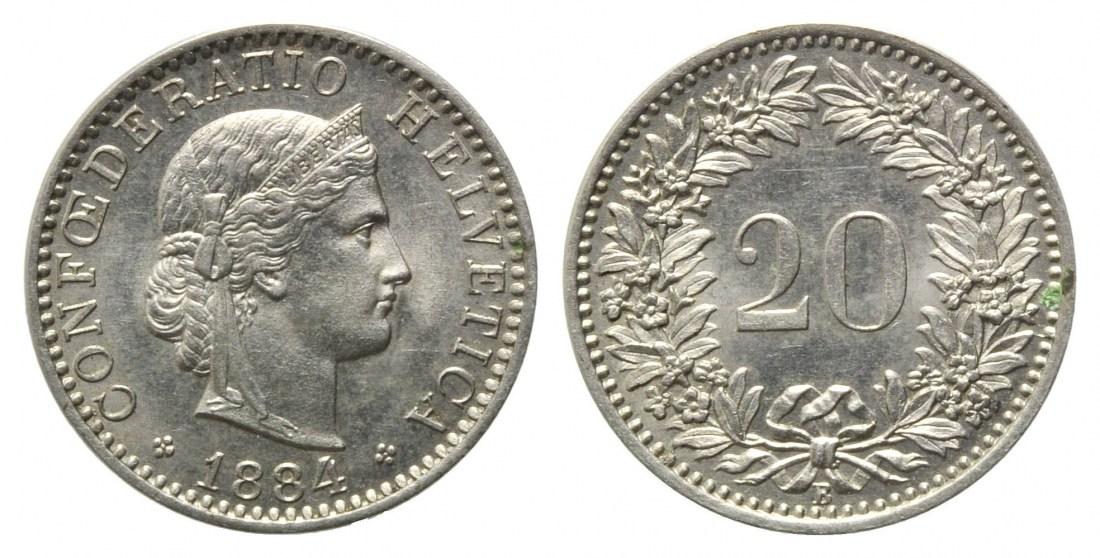 Foto Schweiz, 20 Rappen 1884, Bern, foto 414598