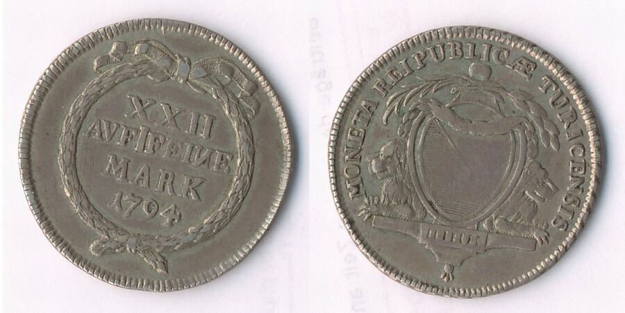 Foto Schweiz Zürich Stadt 1/2 Taler 1794 foto 768278