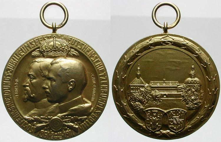 Foto Schützenmedaillen-Deutschland Tragbare, vergoldete Silbermedaille 1911