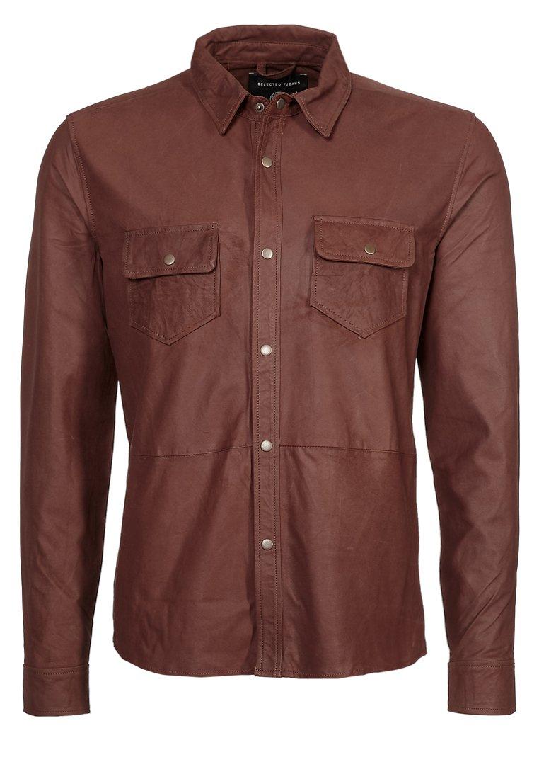 Foto Selected Homme Julian Chaqueta De Cuero Marrón L foto 330270