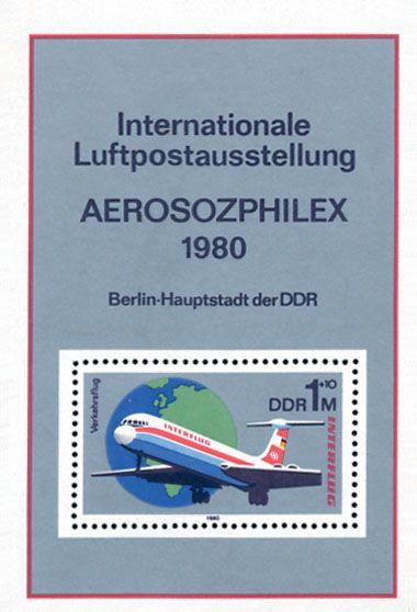 Foto Sello de Alemania oriental 57 Exposición correo aéreo