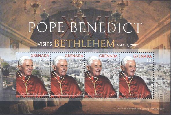Foto Sello de Grenada 5178-5181 Visita a Belen Benedicto XVI