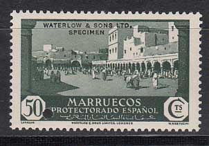 Foto Sellos Dependencias Postales Marruecos Variedades 1933 N 0142Hec