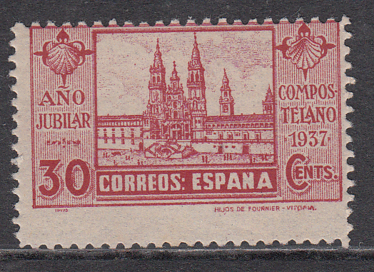 Foto Sellos España Variedades 1937 N 0834t Año Jubilar Punto antes
