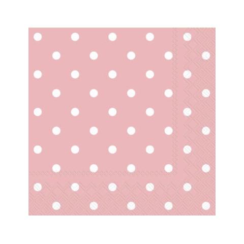 Foto Servilletas rosa claro con topos / 20 uds. foto 191631