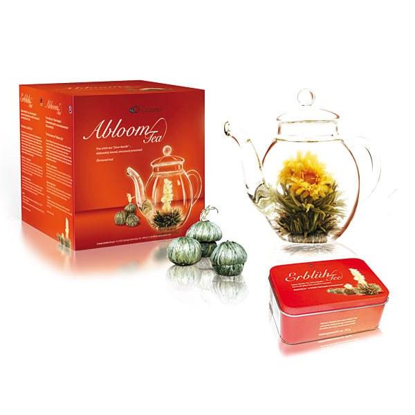 Foto Set tetera creano + caja flor de té blanco