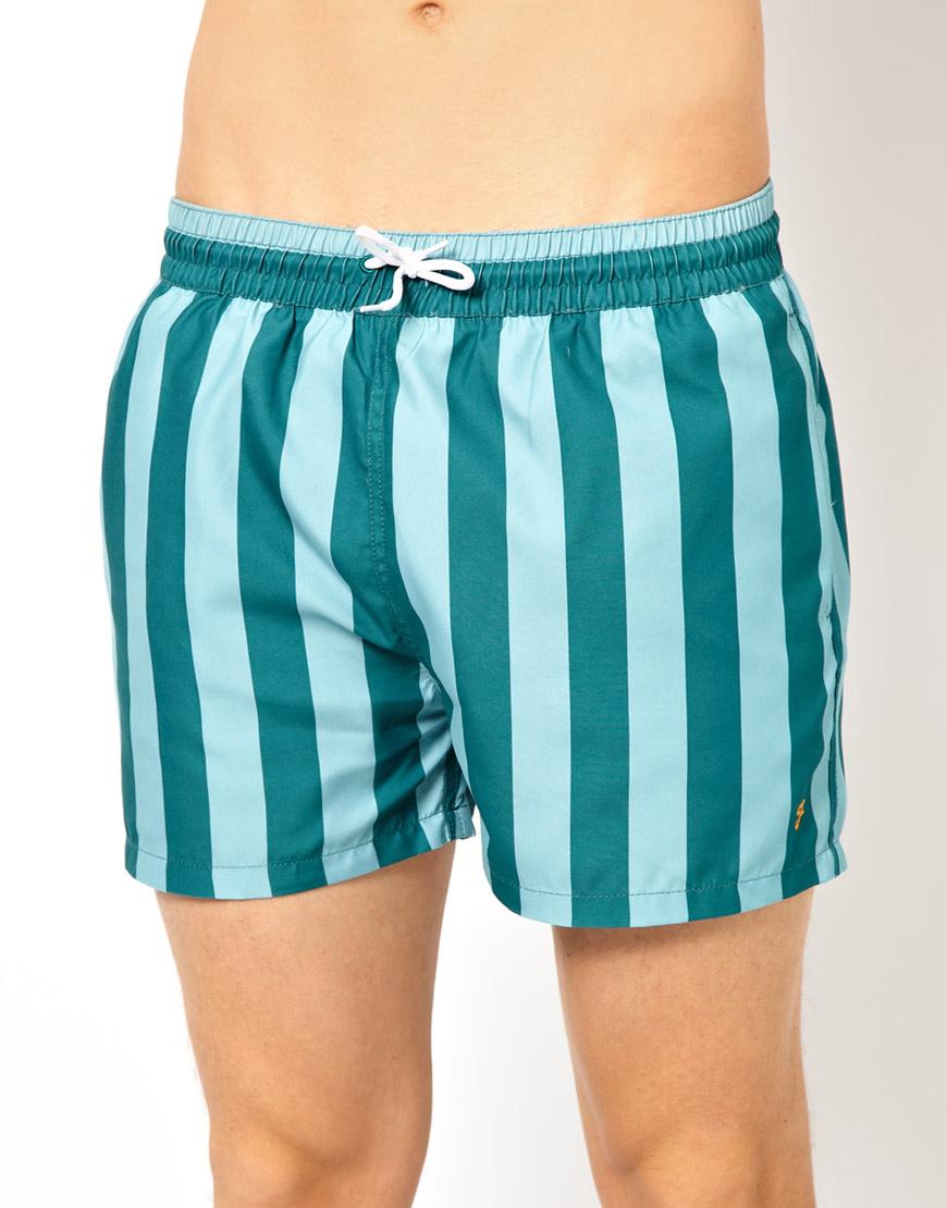 Foto Shorts de baño a rayas de Farah Vintage Verde foto 973677