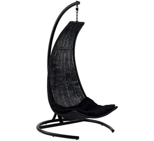 Foto Sillon columpio mimbre negro