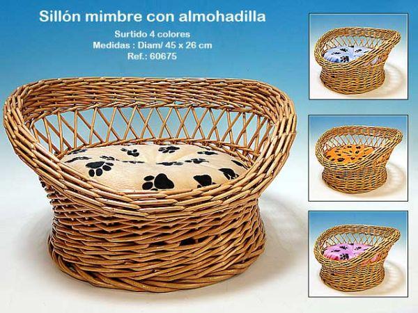 Foto Sillon Mimbre Perros Con Almohada 4 Surtido
