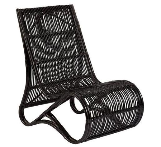 Foto Sillón en mimbre negro