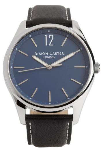 Foto Simon Carter Gents Black Leather Strap Watch WT2003BL