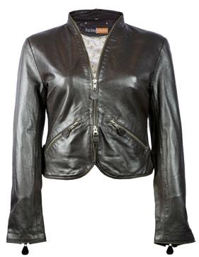 Foto Sleek Zip-Trim Dark Brown Women's Leather Jacket