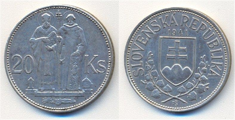 Foto Slowakei 20 Kronen Korun 1941