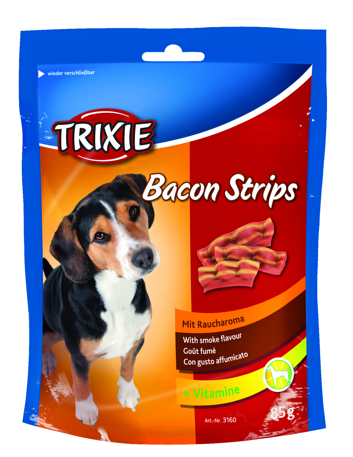 Foto Snacks perros, bolsa Zip, Tiras Bacon, 85gr (12uds.) foto 970475
