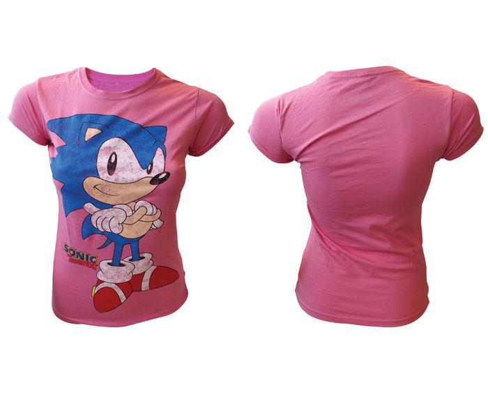 Foto Sonic The Hedgehog Camiseta Chica Pink Sonic Talla L